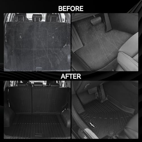 Floor Mats for 2022-2026 Acura MDX, Trunk Mat with Backrest Mat and 2nd Backrest Mat & Door Sill Guard All Weather TPE Protector for Acura MDX Accessories - size: 16)MDX|2022-2026