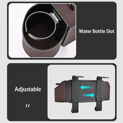Back Seat Car Organizer,4 in 1 Multifunctional Car Back Seat Storage Box with Drink Cup Holder Tissue Box, for Hold Phone,Snacks, Drinks, Handbag - color: Kartan