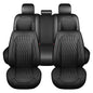Huidasource Black Car Seat Covers, Waterproof Faux Leather Universal Fit Most Cars Sedans SUVs Trucks Airbag Compatible, Cup Holder Access, Car Seat Compatible, Easy Install, Wipes Clean - color: B-Black, size: 5pcs Full Set