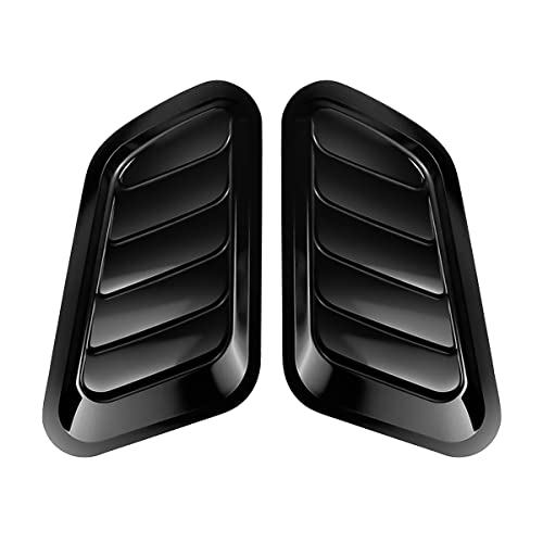 2PCS Universal Hood Air Vents for Car Hood Scoop, Bonnet Vent Hood Air Intake Trim Cover (Black) - color: Black
