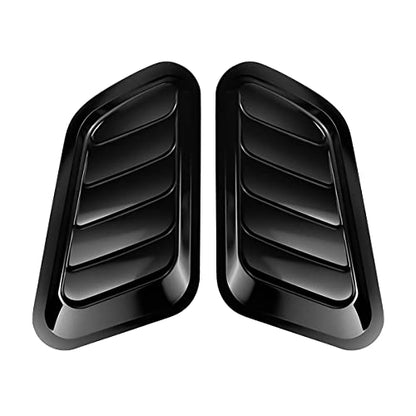 2PCS Universal Hood Air Vents for Car Hood Scoop, Bonnet Vent Hood Air Intake Trim Cover (Black) - color: Black