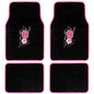 BDK 4-Piece Design Carpet Floor Mat Set - (Hawaiian Flower Pink) (Licensed Products, Secure Backing) - color: Hawaiian Flower Pink