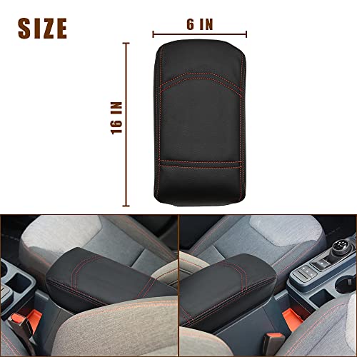 Center Console Armrest Cover Fit for Ford Maverick 2022-2025 2026 Accessories, Comfort Armrest Pad Console Lid Cushion Vegan Leather Regular Thick (Black) - size: 6) 22+ |Maverick| Black, Regular
