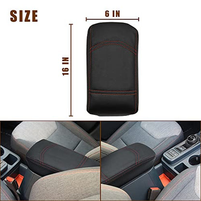 Center Console Armrest Cover Fit for Ford Maverick 2022-2025 2026 Accessories, Comfort Armrest Pad Console Lid Cushion Vegan Leather Regular Thick (Black) - size: 6) 22+ |Maverick| Black, Regular