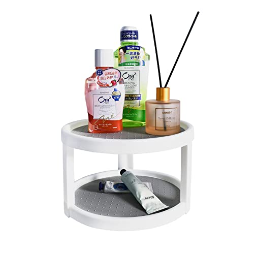 Lazy Susan Organizer, 2 Tier Non Skid Spice Rack Turntable,360 Degree Rotating Seasoning Organizer, 10-Inch Spinning Organizer for Pantry Cabinet, Kitchen, Countertop, Vanity Display Stand - size: 1-Pack, 2-Tier, 10-Inch