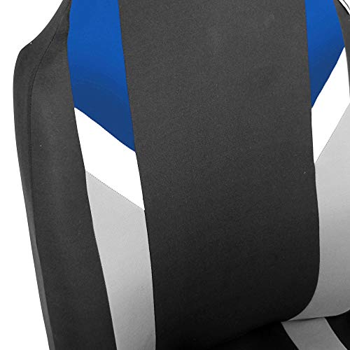 FH Group Three Row 7 Seater - Premium Modernistic Cars Seat Covers Fit Most Car, Truck, SUV, & Van Blue/Black - color: Blue, style: 7 Seater