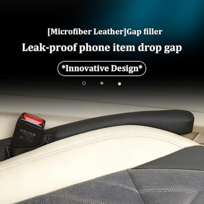 Car Seat Gap Filler, 2PCS Between Vehicle Seats Console Organizer Stop Things from Dropping, Automotive Interior Chair Gap Coverage Fill, Universal for SUV Automobile Truck (Black) - color: Black