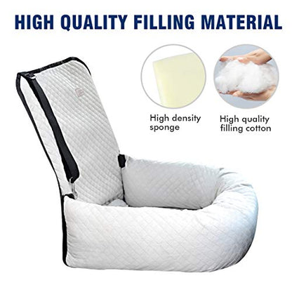 Dog Car Seat Pet Booster Seat Pet Travel Safety Car Seat,The Dog seat Made of Materials is Safe and Comfortable, and can be Disassembled for Easy Cleaning (Off White) - color: off white