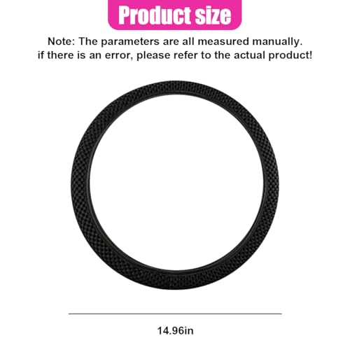 Elastic Stretch Steering Wheel Cover, Anti-Slip 15 inch Microfiber Odorless Breathable Ice Silk Car Steering Wheel Protector, Easy Carry, Warm in Winter & Cool in Summer (Black)
