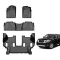 Floor mats Compatible with 2019-2024 Armada/Infiniti QX80 (7 Seats) : Custom Fit All Weather TPE Heavy Duty Car Floor Liners 2019 2020 2021 2022 2023 2024 Armada Accessories - style: 11)19-24 Armada Floor Mats