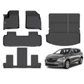 GINOWY-Floor Mats & Cargo Liner for Buick Enclave 2018-2024,TPE All Weather Protection 2024 Enclave Car Floor Mats, Non-Slip Trunk Mat Waterproof Enclave Accessories Mats,Black - style: 1) for Buick Enclave 2018-2024 Full Set