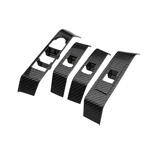 for Chevrolet Colorado 2024 2025 2026 Interior Accessories Dashboard Decor Center Consoles Window Switch Panel Cover ABS Frame Trim (Carbon Fiber Grain, Window Switch Panel Cover) - color: Carbon Fiber Grain, size: Window Lift Cover