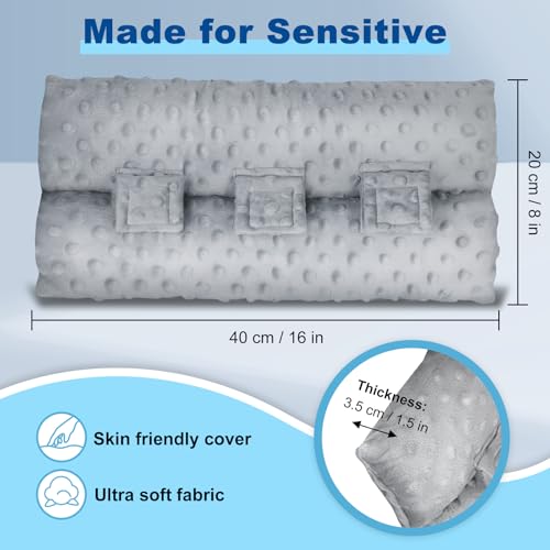 supregear Abdominal Seatbelt Pillow, Soft Minky Dot Cover Cushion with Hot/Cold Pack Pocket for Gentle Comfort and Pressure Relief During Travel or Recovery (Grey) - color: Grey (Minky Dot Cover)