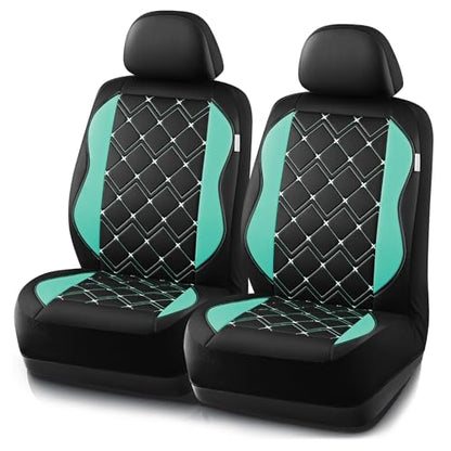Road Comforts Seat Covers, Premium Leather Car Seat Covers Front Seat for Women Girls,Airbag Compatible, Automotive Seat Covers Universal Fit Most Cars,Vans,Truck,SUV - color: Mint Front
