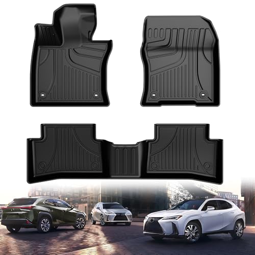 All Weather Floor Mats Fit for 2025 Lexus UX 300h; 2019-2024 Lexus UX 250h; 2019-2022 UX 200 - Custom Fit TPE Floor Liners Accessories for UX 1st and 2nd Row Full Set Car Mats - color: Floor Mats, size: 2019-2025 UX