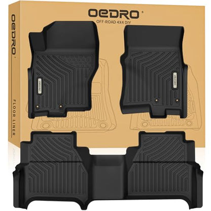 OEDRO Floor Mats Fit for 2022-2026 Nissan Frontier Crew Cab with Under-Seat Storage(Not Fit King Cab), TPE All Weather Custom Fit Floor Liners for Frontier, 1st & 2nd Row Car Mats Accessories, Black - style: 22-26 Nissan Frontier Crew Cab 1st & 2nd