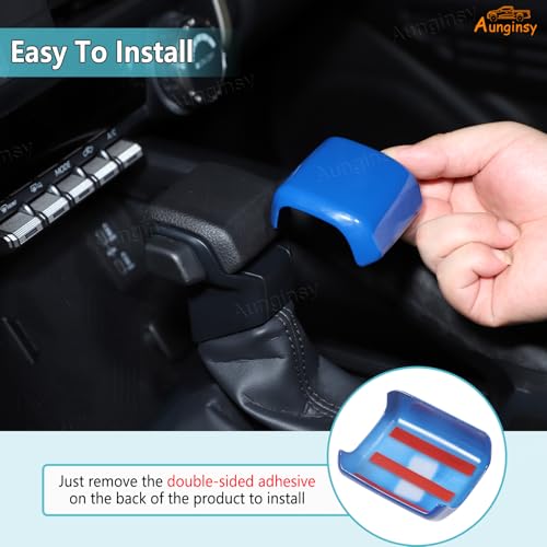 Aunginsy Car Gear Shifter Hand Brake Cover Trim Compatible with Toyota Tacoma 2024 2025 2026 & 4Runner 2025 2026, Automatic Center Console Gear Shift Head Knob Scratch Protector Cover ABS Accessories - color: Blue(A)