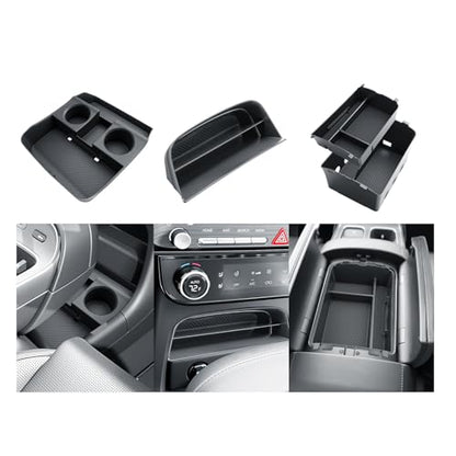BIBIBO 4Packs for 2026 Hyundai Palisade Center Console Organizer 2026 Hyundai Palisade Calligraphy Console Tray 2026 Palisade Console Insert Tray 2026 Palisade (ONLY FIT Palisade Calligraphy) - color: Black-(Console Under+Insert shelf+Armrest Tray)