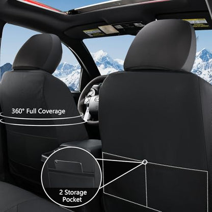 Truckiipa Tacoma Leather Seat Covers Front Pickup Truck Seat Covers Custom Fit for 2005-2015 Toyota Tacoma Double Crew Cab, Front Pair, Black&Blue - color: Front Pair/Black&Blue, size: Tacoma 2005-2015