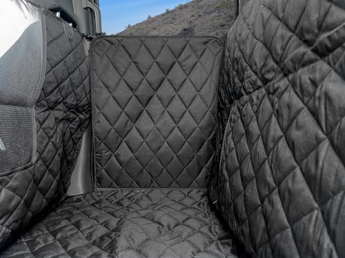 4Knines Truck & Car Door Protector for Dogs – Heavy-Duty Interior Protector for Truck Floor Hammock– Pet Friendly Car Door Covers for Dogs - Scratch Resistant, Easy to Clean Design, Set of 2 (Black) - color: Black