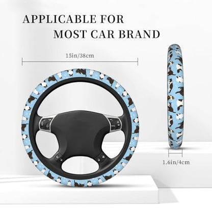 Cats Steering Wheel Cover for Women Elastic Rubber Steering Wheel Universal 15 Inch Fit for Cars, Auto, SUVs - color: Cats
