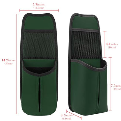 Linkidea Car Seat Side Organizer - Compatible with Yeti Rambler & Hydro Flask Bottles, Hanging Bag for Large Bottles, Green