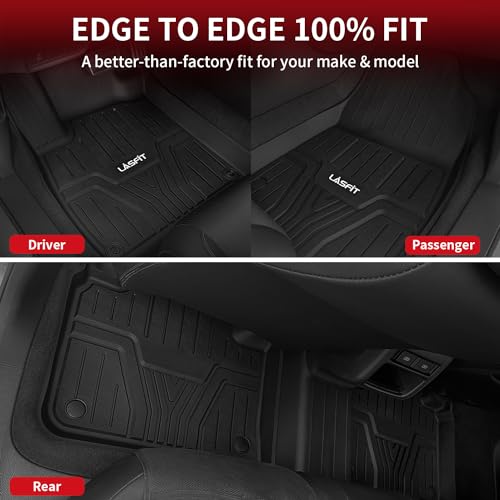 LASFIT Floor Mats for 10th Gen Honda Accord 2022 2021 2020 2019 2018 Sedan (Gasoline & Hybrid), All Weather TPE Custom Fit Anti-Slip Full Coverage Floor Liners,1st & 2nd Row, Black - style: 5）For Honda Accord | 2018-2022 | 1st & 2nd Row