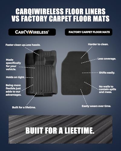 All Weather Floor Mats for Ford Fusion 2010 2011 2012, Custom Fit for Front 2nd Backseat Row Liners for Lincoln MKZ, TPE Heavy Duty Non-Slip Odorless Black Car Accessories for Mercury Milan 2010-2011