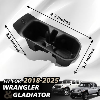 Muslogy Center Console Cup Holder Inserts Compatible with 2018-2024 2025 Jeep Wrangler(JL/JLU) & Gladiator(JT) Accessories Middle Console Drink Holder TPE Organizer Non-Slip Drink Stopper - size: 2018-2025 Wrangler JL JLU & Gladiator JT