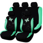 Flying Banner Butterfly car seat Covers ful Set Fashion Universal Lady Woman Female Rear Bench Split Colorized (Mint Green, Full Set - Lace) - color: Mint Green Lace, size: Full set
