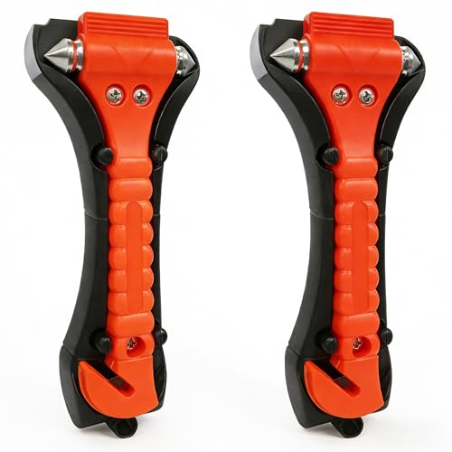 Car Window Breaker Hammer and Seat Belt Cutter 2-in-1, Car Accessories, Emergency Escape Tool, Safety Glass Breaker, Automotive Safety Essentials, Truck Accessories, 2 Packs - color: 2 Packs
