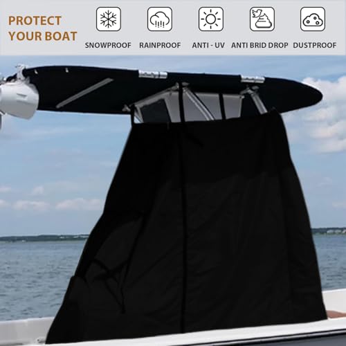 Universal T-Top Center Console Cover for Boat, Heavy Duty 600D Waterproof T Top Console Cover, Protecting Boat Center Console and Helm Seat, Large Size up to 60" L 48" W 66" H