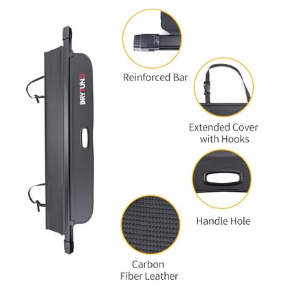 Cargo Cover for Honda CRV 2026 2025 2024 2023, Retractable Cargo Trunk Cover for Honda CRV 2023-2026, w/Extension and Straps - style: Carbon Fiber Leather - Extension & Straps