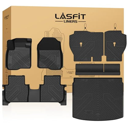 LASFIT Full Set Floor Mats for Honda CR-V 2026 2025 2024 2023 (Gasoline & Hybrid & e:FCEV), All Weather TPE Custom Fit Floor Liners 1st & 2nd Row & Seat Back Mat & Cargo Mat (Upper Position) - size: 1）For Honda CR-V | 23-26 | Full Set