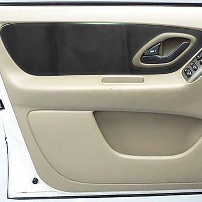 2PCS Front Door Panel Cover Compatible with Ford Escape 2001-2007 Left and Right Vinyl Leather Insert Cards Protector Trim Black (Only Leather Part)