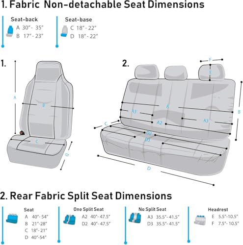 FH Group Automotive Protector Seat Covers Universal Fit Full Supreme Modernistic Gray Set Seat Covers, 1-Piece Front Seat Covers, Airbag Compatible, Split Bench Rear Car Seat Cover for SUV, Sedan - color: Gray, style: Full Set