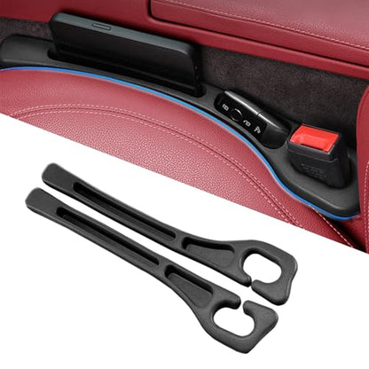 Car Seat Gap Filler, 2 PCS No Drop Seat Guard Drop Seat Gap Fillers Between Seat and Console Stop Things from Dropping Phone and Key Storage (Black) - color: Black