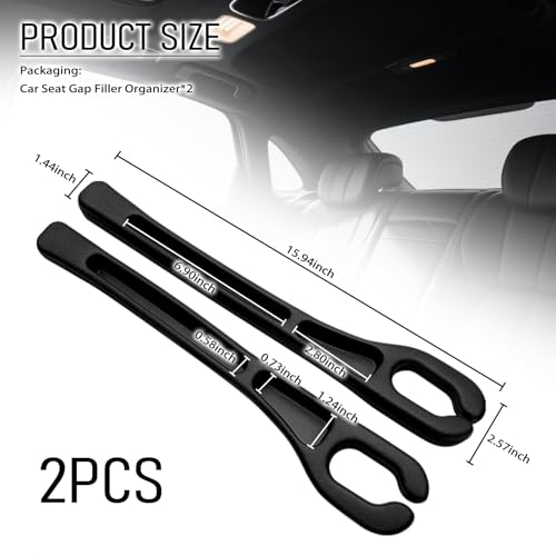 2PCS Car Seat Gap Filler Organizer,Soft Car Gap Filler Organizer for Filling Gaps with Storage Slots,Versatile Cars Seat Gaps Fillers Strip Cars Interior Accessories