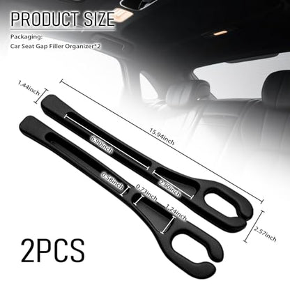 2PCS Car Seat Gap Filler Organizer,Soft Car Gap Filler Organizer for Filling Gaps with Storage Slots,Versatile Cars Seat Gaps Fillers Strip Cars Interior Accessories
