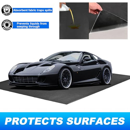 AAIN Oil Spill Mat (17' x 7'4"), Garage Floor Mat, Absorbent Oil Pad, Premium Maintenance Mat, Waterproof, Protect Garage Surface from Spill & Stain, Reusable, Washable, Durable, Black - style: 17' x 7'4"