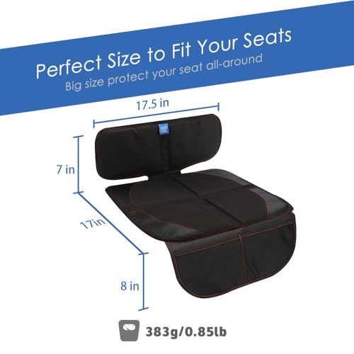 funbliss Car Seat Protector for Baby Child 2 Packs Black,Waterproof Seat Protector with Thickest Padding for Baby Car,Dog Mat,Cover Pad Protects Automotive Vehicle Leather