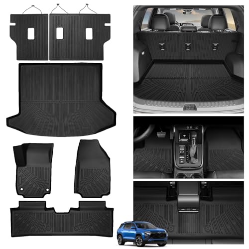 Floor Mats for 2025 2026 Chevrolet Chevy Equinox (Non EV) / GMC Terrain Car Mat, All Weather TPE Custom Cargo Liner Seat Back Cover Protectors Accessories (Floor Mats+Backrest Mat+Trunk Mat) - size: 2)Chevrolet Equinox Gas/GMC Terrain｜25-26｜Full Set