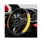 Bling Car Steering Wheel Cover, 15 Inch Sparkly Rhinestone Soft Leather Steering Wheel Protector, Non-Slip Universal Auto Elastic Steering Wheel Covers for Women Girls (Yellow) - color: Yellow