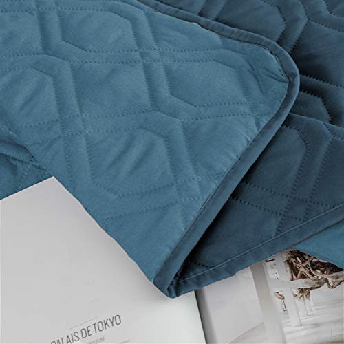 Ameritex Waterproof Dog Bed Cover Pet Blanket for Furniture Bed Couch Sofa Reversible - color: Navyblue+stoneblue, size: 30x53 Inch (Pack of 1)