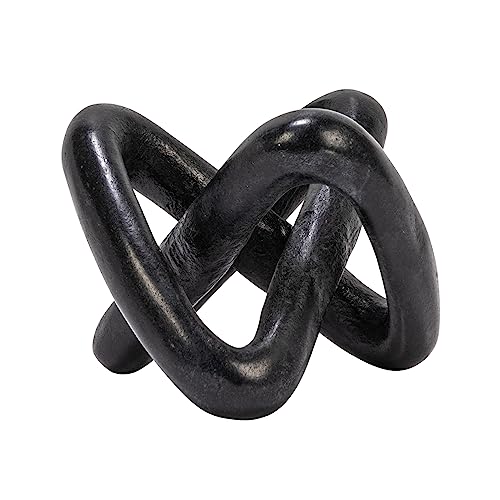 Creative Co-Op Modern Decorative Marble Link Knot, Black - color: Black