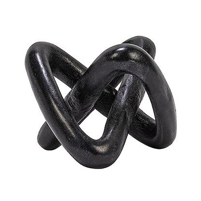 Creative Co-Op Modern Decorative Marble Link Knot, Black - color: Black