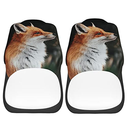 Dujiea Red Fox Car Front Seat Covers 2 Pcs Universal Auto Seat Covers Front Seats Only, Vehicle Bucket Seat Protectors Fit for Most Car SUV Sedan and Truck - color: Red Fox