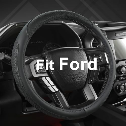 West Llama Car Steering Wheel Cover for Ford F-150, F-250, F-350, Expedition (Black-Large Size) - color: Black