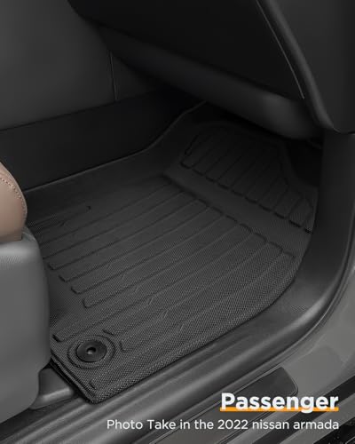 for Nissan Armada/Infiniti QX80 2019-2024 (7 Seats) Floor Mats Carpet Liner All Weather Protector TPE Anti-Slip Tech Mats for Nissan Armada/Infiniti QX80 2019 2020 2021 2022 2023 2024 Accessories