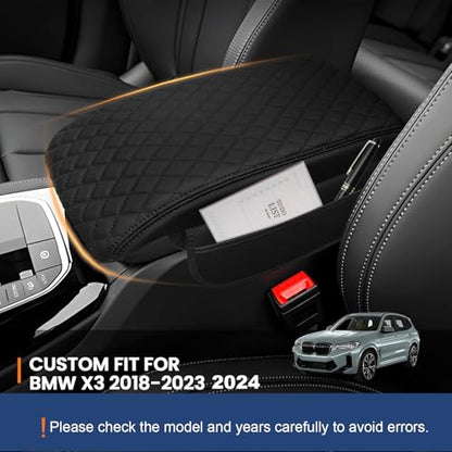 Car Center Console Cover Armrest Cover for 2018-2023 2024 BMW X3 Center Console Pad Interior Accessories Car Armrest Seat Box Cover Protector with Pockets Storage Bag - size: BMW X3 2018-2024
